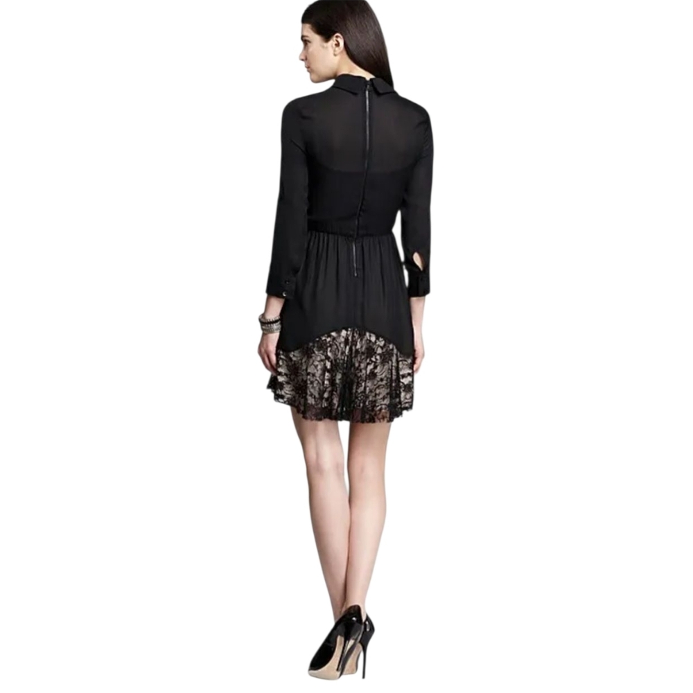 Alice + Olivia Raquel Lace Floral Button Down Silk Dress - Picture 3 of 12
